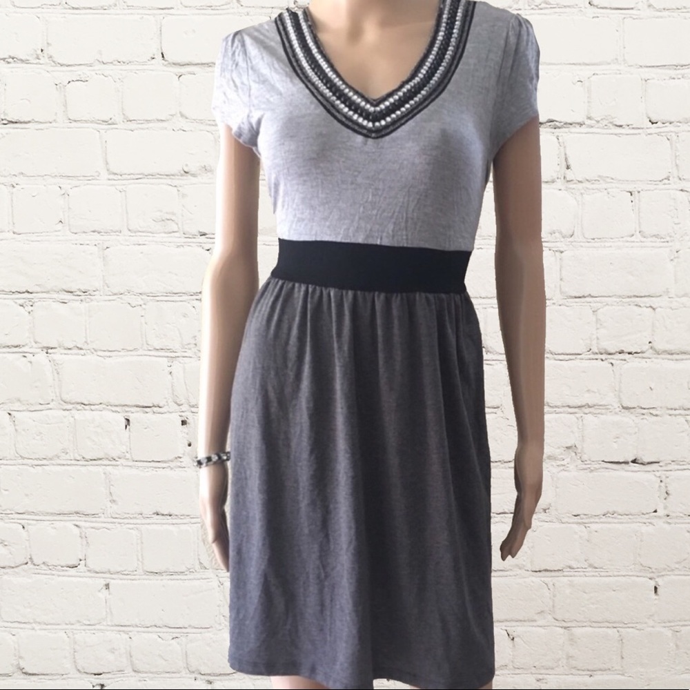 Forever 21 Sequin Gray Black Dress